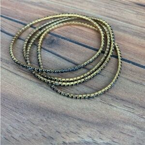 Express Gold and Black Layered Bracelets
